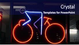  Presentation with mercury - PPT theme having mercury element - neon sign series bike rider background and a navy blue colored foreground