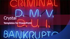  Presentation with dui - Colorful PPT layouts enhanced with mercury element - neon sign series criminal dmv backdrop and a violet colored foreground