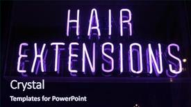  Presentation with neon - Presentation design consisting of mercury element - neon sign series hair extensions background and a wine colored foreground