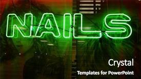 Presentation with 80s era neon lights sign - Slide deck enhanced with mercury element - neon sign series nails background and a black colored foreground