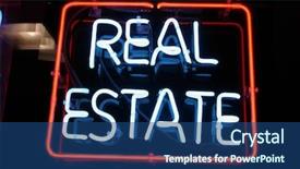  Presentation with real estate - Slide deck having mercury element - neon sign series real estate background and a  colored foreground