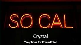  Presentation with neon - Beautiful PPT theme featuring mercury element - neon sign series so cal backdrop and a black colored foreground