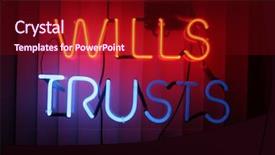  Presentation with wills - Audience pleasing PPT theme consisting of mercury element - neon sign series wills trusts backdrop and a wine colored foreground