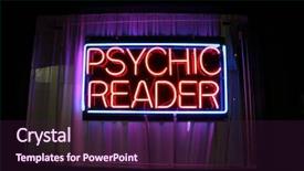  Presentation with mercury - Slide deck featuring mercury element - psychic reader neon sign background and a wine colored foreground