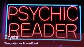  Presentation with psychic - Cool new theme with mercury element - psychic reader neon sign backdrop and a tawny brown colored foreground
