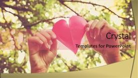  Presentation with heart hands - Theme enhanced with mercy - hands holding paper heart background and a coral colored foreground