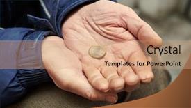  Presentation with euro - Cool new presentation with mercy - hands of beggar with one backdrop and a coral colored foreground