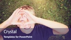  Presentation with hands heart - Audience pleasing PPT theme consisting of mercy - happy boy laying outdoors making backdrop and a navy blue colored foreground