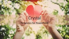  Presentation with cutout paper people standing around globe holding hands - Amazing theme having mercy - image of hands holding paper backdrop and a coral colored foreground