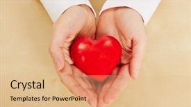  Presentation with hands heart - Slide set enhanced with mercy - woman holding red heart background and a coral colored foreground