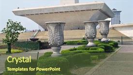  Presentation with indonesia - PPT theme enhanced with merdeka - monas indonesia's national monument jakarta background and a tawny brown colored foreground