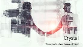  Presentation with media - Audience pleasing presentation design consisting of merge - merging with big business mixed backdrop and a sky blue colored foreground