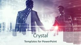  Presentation with media - Audience pleasing presentation theme consisting of merge - merging with big business mixed backdrop and a  colored foreground