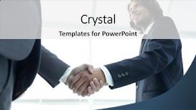  Presentation with handshake - Theme enhanced with mergers acquisitions - businessmen making handshake - business background and a white colored foreground