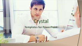  Presentation with focus - Beautiful slide deck featuring mergers acquisitions - handshake of businessmenoncepts - soft backdrop and a sky blue colored foreground