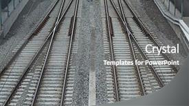  Presentation with railway tracks - Amazing PPT layouts having merging paths - pair of railway tracks viewed backdrop and a gray colored foreground