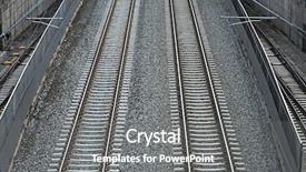  Presentation with railway tracks - PPT layouts consisting of merging paths - pair of railway tracks viewed background and a gray colored foreground