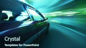  Presentation with racing car lanes - Theme enhanced with merging roads - car at night background and a navy blue colored foreground