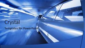  Presentation with night - Slide deck consisting of merging roads - car at night background and a teal colored foreground