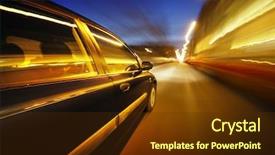  Presentation with night - Colorful slides enhanced with merging roads - car at night backdrop and a tawny brown colored foreground