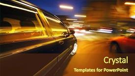  Presentation with audi car from the future - Presentation theme having merging roads - car at night background and a tawny brown colored foreground