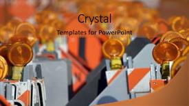  Presentation with caution - Audience pleasing slides consisting of merging roads - caution traffic signs orange safety backdrop and a red colored foreground