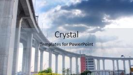  Presentation with way - PPT layouts featuring merging roads - elevated express way at day background and a light blue colored foreground