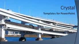  Presentation with freeway - Amazing presentation design having merging roads - freeway with sea in tokyo backdrop and a light blue colored foreground