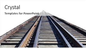  Presentation with caterpillar track - Audience pleasing PPT theme consisting of merging roads - merged railroad track isolated backdrop and a white colored foreground