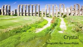  Presentation with aqueduct - Beautiful presentation featuring merida badajoz province extremadura spain backdrop and a  colored foreground