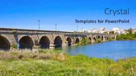  Presentation with roman - Cool new slides with merida-in-spain-roman-bridge backdrop and a light blue colored foreground
