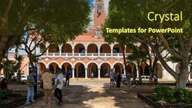  Presentation with mexico city - Slide deck featuring merida-mexico-august-2-2022 background and a tawny brown colored foreground