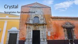  Presentation with heritage - Theme consisting of merida montejo house national heritage background and a light blue colored foreground