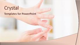  Presentation with finger point - Slide deck with tapping a form of counseling background and a lemonade colored foreground