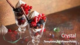  Presentation with chocolate dessert - Cool new presentation theme with meringue and whipped cream layer backdrop and a tawny brown colored foreground