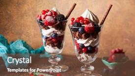  Presentation with chocolate dessert - Amazing theme having meringue and whipped cream layer backdrop and a tawny brown colored foreground