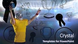  Presentation with champion - Slide deck featuring  background and a  colored foreground