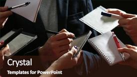  Presentation with elegant - Audience pleasing PPT theme consisting of elegant man signing autograph backdrop and a tawny brown colored foreground