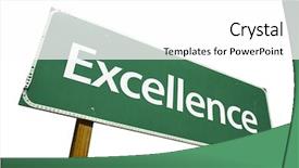  Presentation with excellence - Amazing slides having excellence road sign isolated backdrop and a white colored foreground