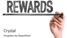  Presentation with rewards - Theme enhanced with perks - hand with marker writing background and a white colored foreground