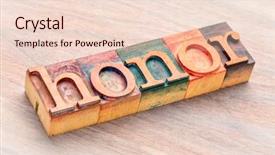  Presentation with color blocks - Colorful presentation theme enhanced with honor word abstract in letterpress backdrop and a lemonade colored foreground