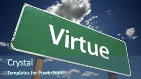  Presentation with excellence - Cool new slide set with virtue road sign with dramatic backdrop and a ocean colored foreground