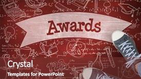  Presentation with awards - Amazing PPT theme having merit - word awards and casual shoes backdrop and a tawny brown colored foreground