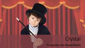  Presentation with illusionist - Amazing presentation having merlin - adorable child dress of illusionist backdrop and a tawny brown colored foreground