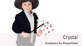  Presentation with illusionist - Presentation design featuring merlin - adorable child dress of illusionist background and a white colored foreground