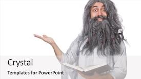  Presentation with old man - Amazing PPT theme having merlin - funny old man isolated backdrop and a white colored foreground