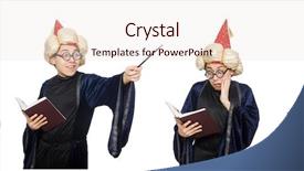  Presentation with wizard - Colorful PPT theme enhanced with merlin - funny wise wizard isolated backdrop and a lemonade colored foreground