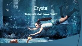  Presentation with fantasy - Theme featuring mermaid - underwater fantasy scene photo combined background and a ocean colored foreground