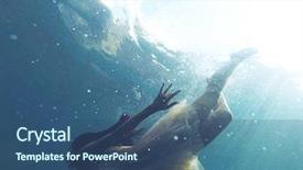  Presentation with mermaid - PPT theme having mermaid - underwater photo of a human background and a ocean colored foreground