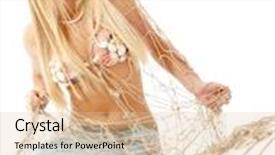  Presentation with mythology - Amazing presentation theme having mermaid beautiful magic mythology young woman in net isolated on white background backdrop and a lemonade colored foreground